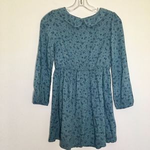 Monsoon Girl Blue Floral Dress Peter Pan Collar 10